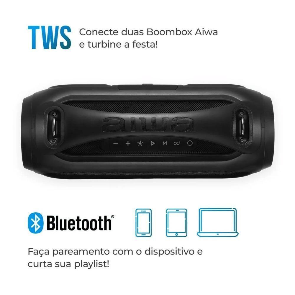 Caixa De Som Boombox Aiwa Bbs-02a 50w Bluetooth - 5