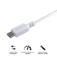 Cabo Usb A 2.0 Para Usb Tipo C 50cm Branco - Puacb-05 - 3