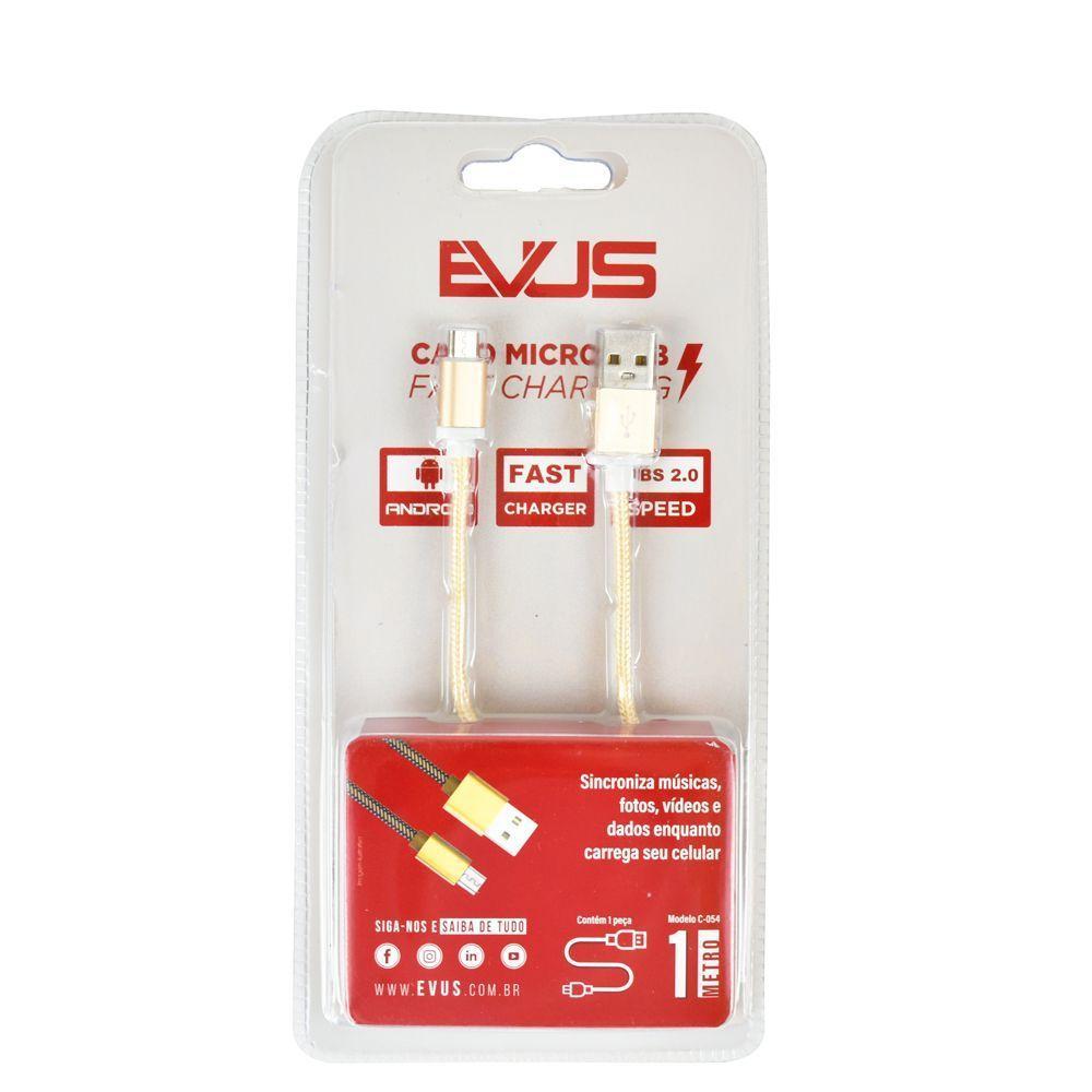 Cabo Usb Evus C-054 Fast Charge Micro Usb Gold 1,0m - 1