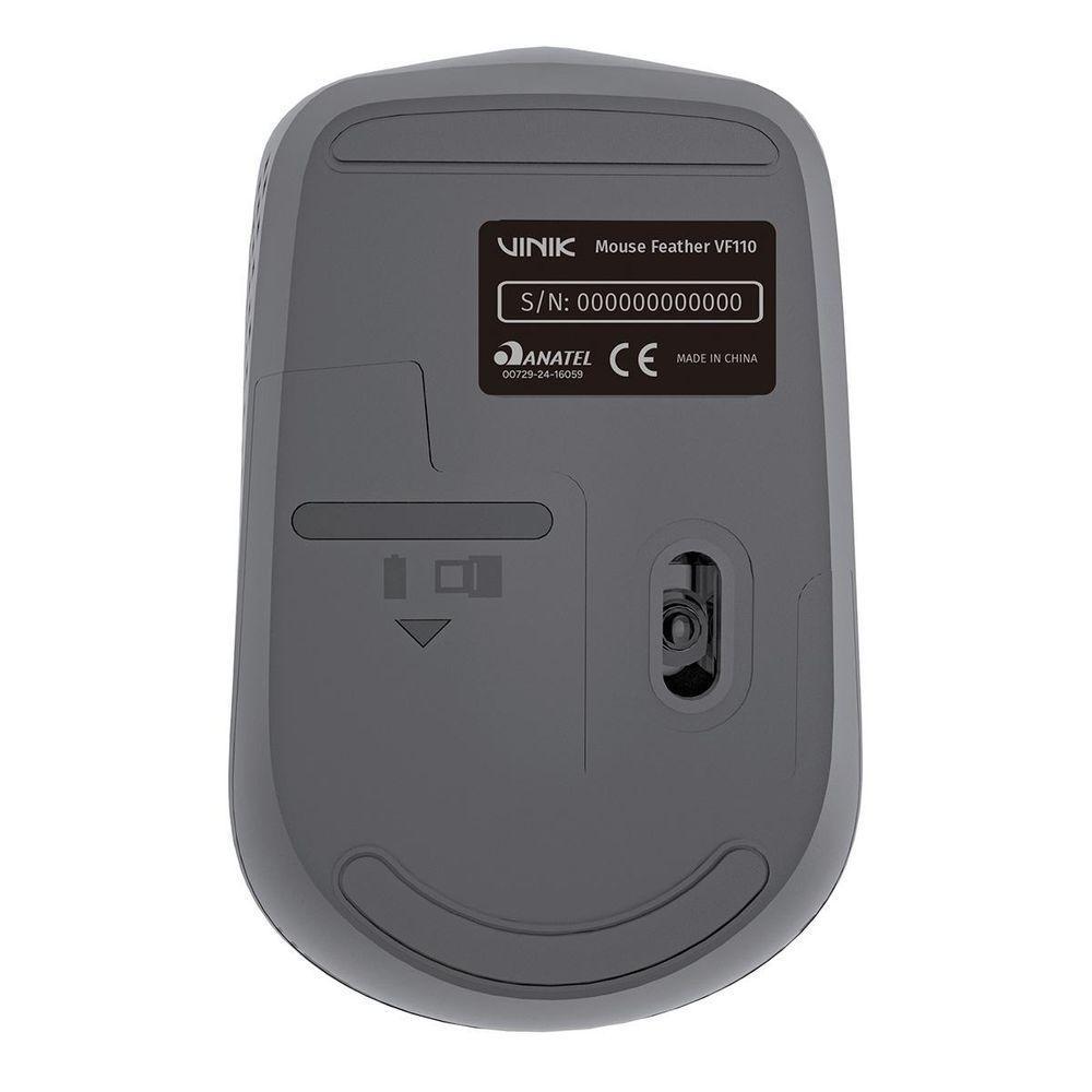 Mouse Sem Fio Vinik Feather Vf110 1200dpi - Cinza - 3