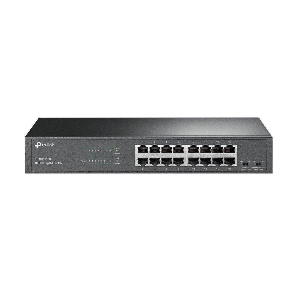 Switch Gigabit 16 Portas 10-100-1000 Nao Gerenciavel Tl-sg1016d Nacional Smb - 1