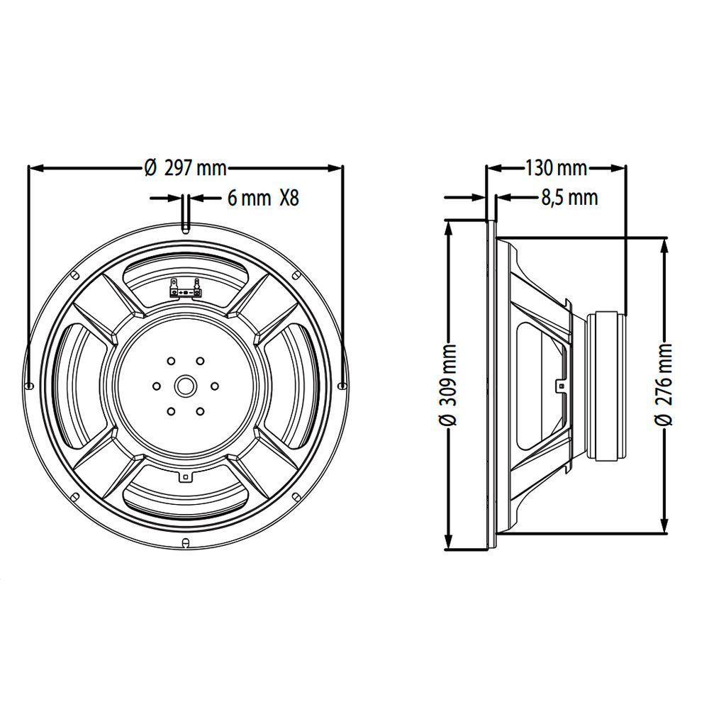 Alto-falante 250 Watts 12 Pol 4 Ohms Wf300-500b-4 Atk - 9