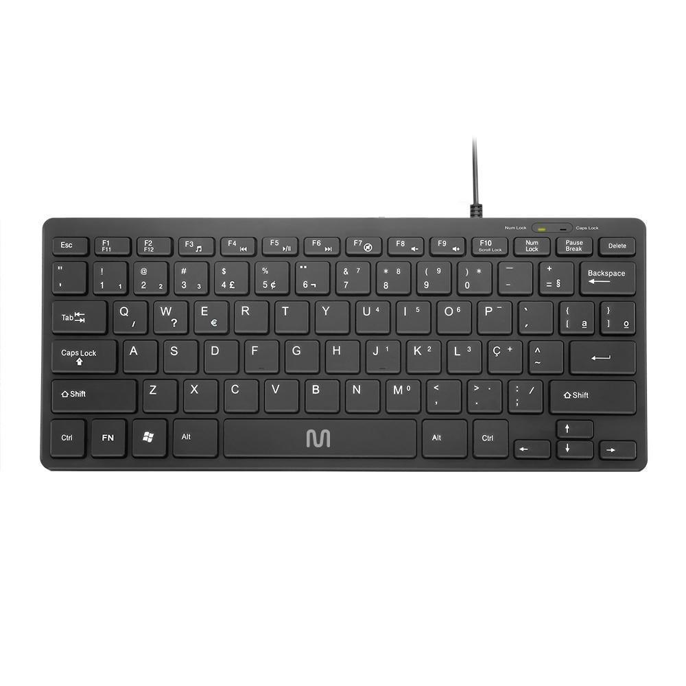 Teclado Com Fio Mini Multimídia Conexão Usb Cabo De 150cm - 1