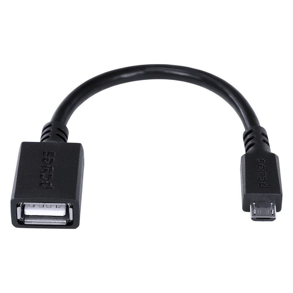Adaptador Otg Micro Usb Para Usb 2.0 15cm Preto - Pamup-15 - 2