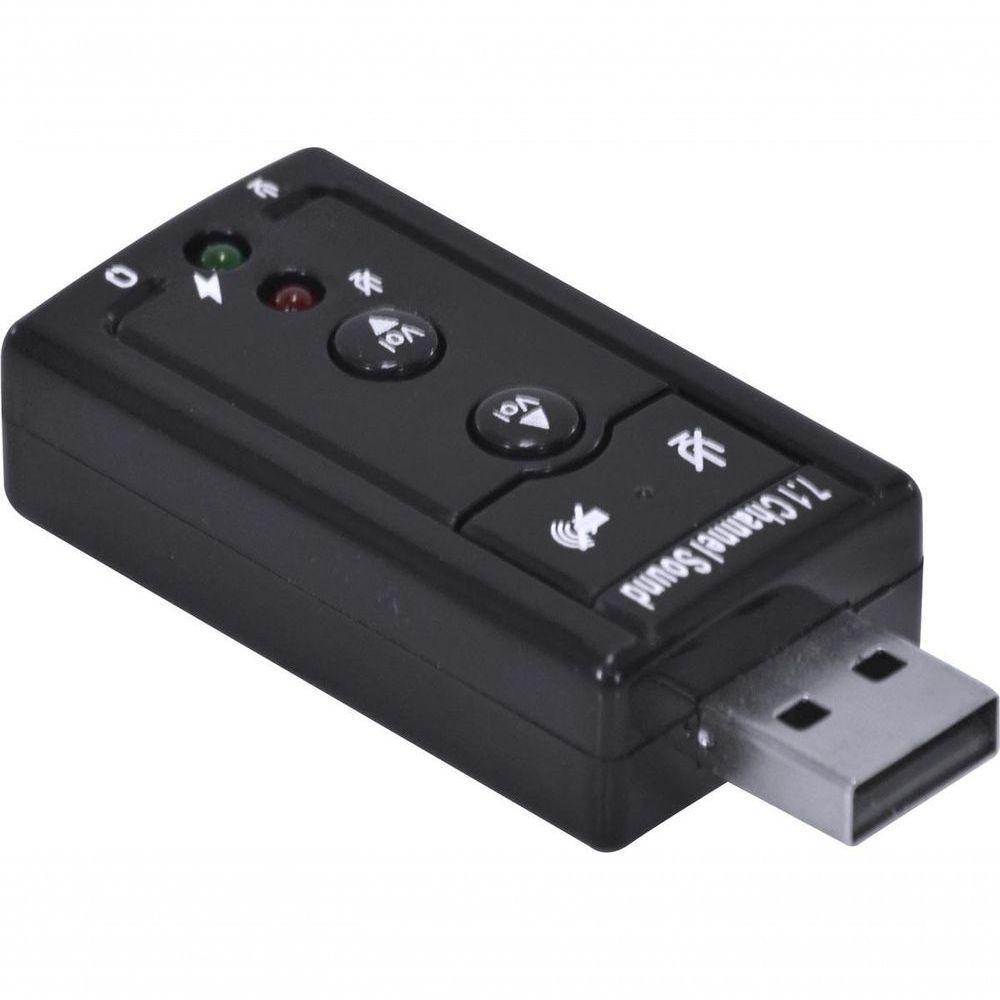 Adaptador Placa De Som Usb 7.1 Canais Virtual Ausb71 - 8