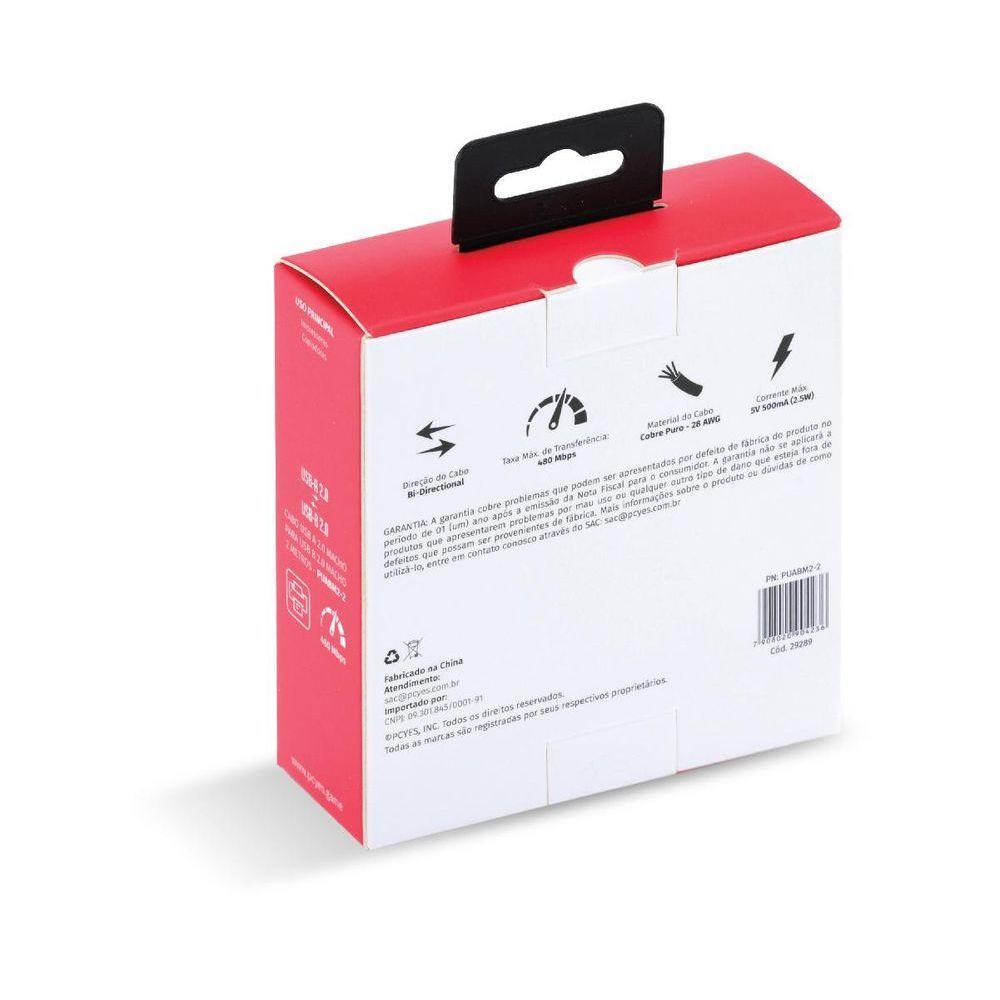 Cabo P- Impressora Usb A 2.0 P- Usb B 2m - Puabm2-2 - 7