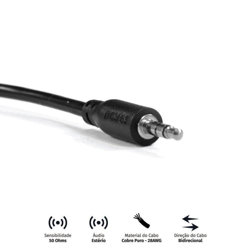 Cabo P2 3.5mm Macho 2 Metros P35m-2 - 2