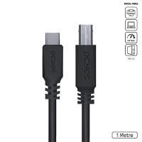 Cabo Usb Tipo C Para Usb B 2.0 1m Preto - Pucbp-1 - 2