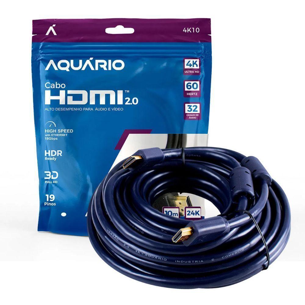 Cabo Hdmi Aquario 4k10 4k Macho X Macho 2.0 10m - 1