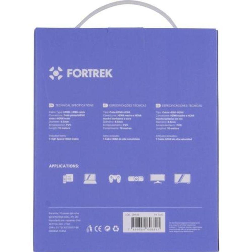 Cabo Hdmi Com Filtro 2.0 4k 10 Metros Hd2010 Fortrek Fk 741c - 10