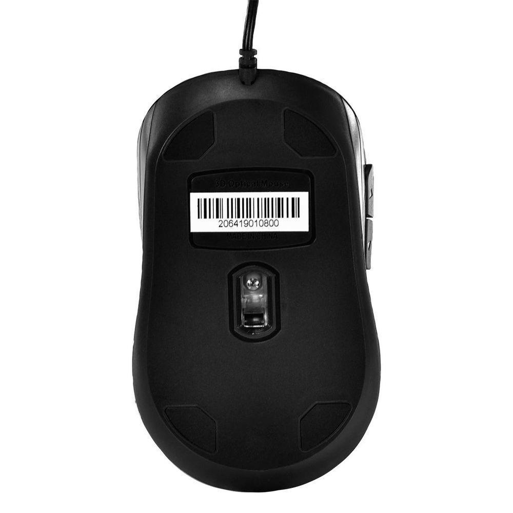 Mouse Usb Silent 2000 Dpi Clique Silencioso Cabo 1.8m - - 2