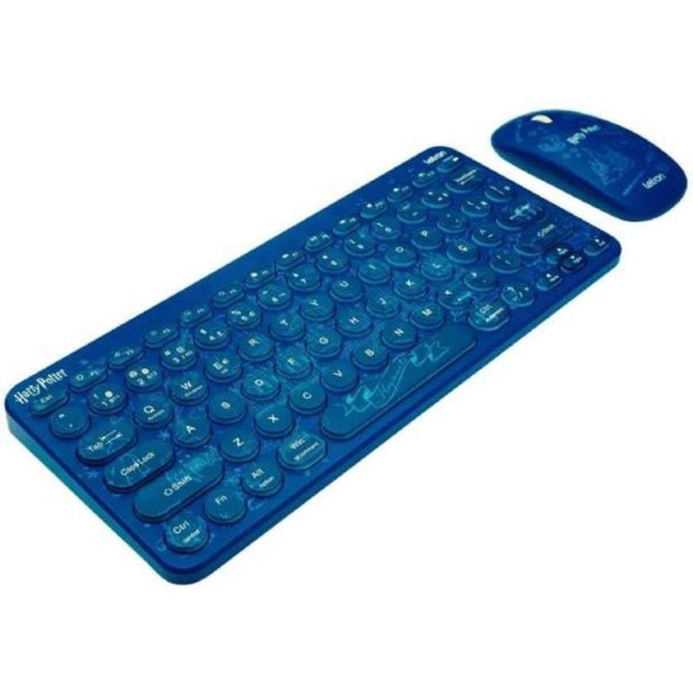 Kit Teclado E Mouse Sem Fio Letron Harry Potter Azul - 2