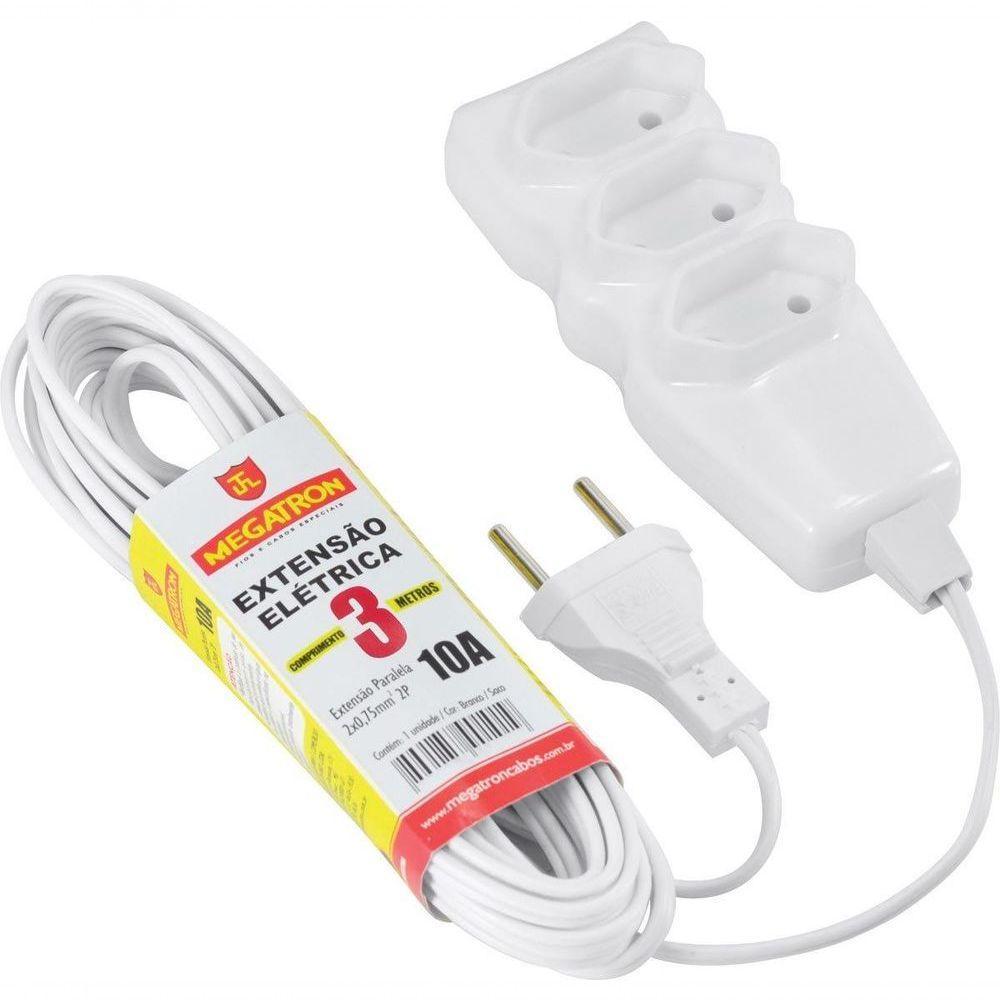 Extensao Cabo Pl 2x0,75 3m Branca 97 - 1
