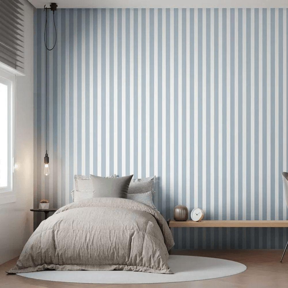 Papel De Parede Revoada Listrado Azul 4410 - 2