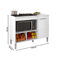 Balcão Cozinha Para Cooktop Madri Com 1 Porta Branco - 4