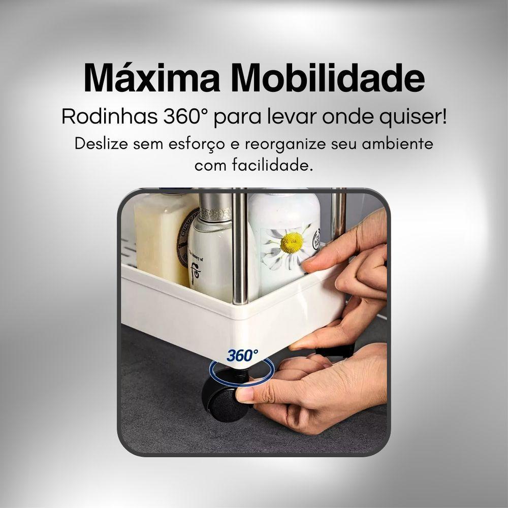 Prateleira Multiuso 4 Andares Com Rodinha Branca - 3
