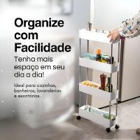 Prateleira Multiuso 4 Andares Com Rodinha Branca - 5