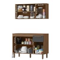 Armario De Cozinha Pop 120 Cm Com 6 Portas E 1 Gaveta Freijo/chumbo/freijo - 3