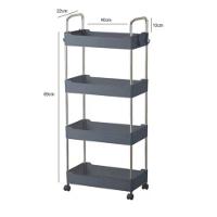 Prateleira Multiuso 4 Andares Com Rodinha Cinza - 3