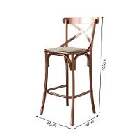 Kit 2 Banquetas Com Encosto Katrina Premium Bar Cozinha Balcão Em Aço Cobre Assento Bege - 2