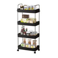 Prateleira Multiuso 4 Andares Com Rodinha Preta - 1