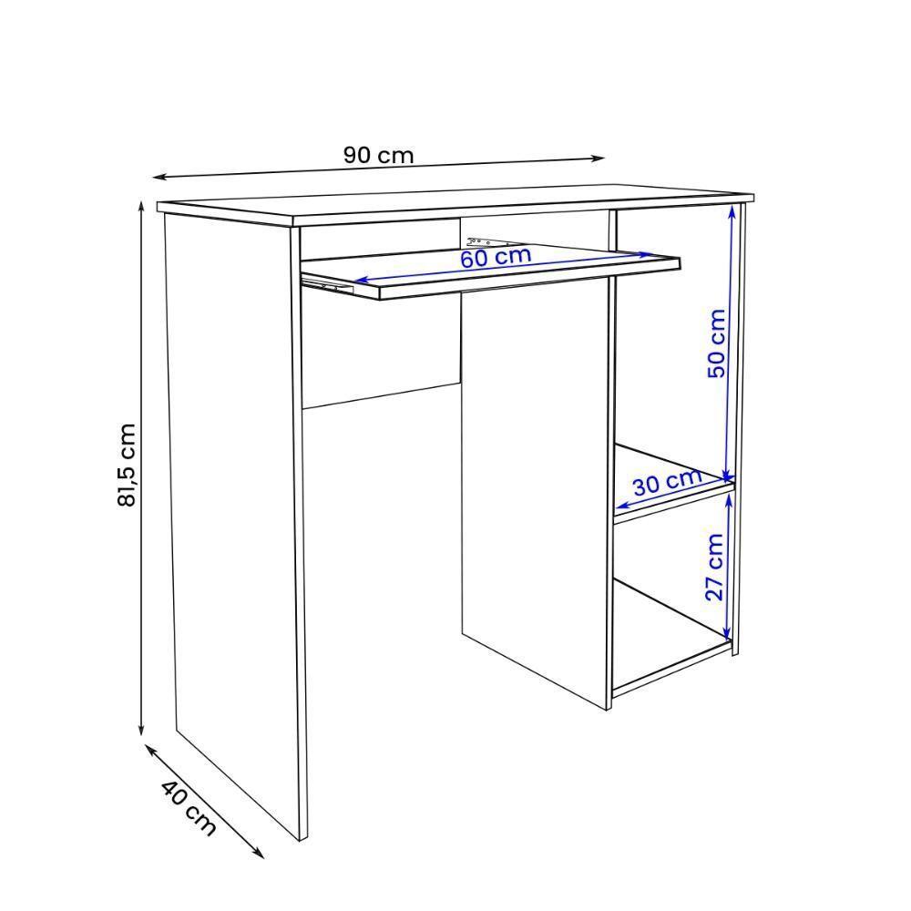 Mesa Para Computador Denali Com Suporte Para Teclado Jequitiba Jequitiba - 3