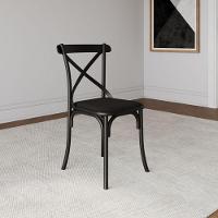 Kit 4 Cadeiras Jantar Katrina Premium Assento Corano Preto Aço Preto - 2