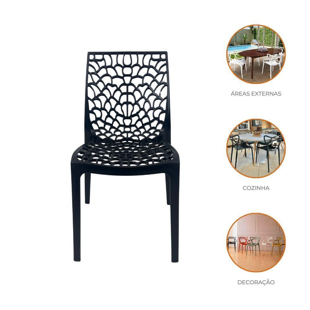 Kit 2 Cadeiras De Jantar Oficial Gruvyer Preto - 2