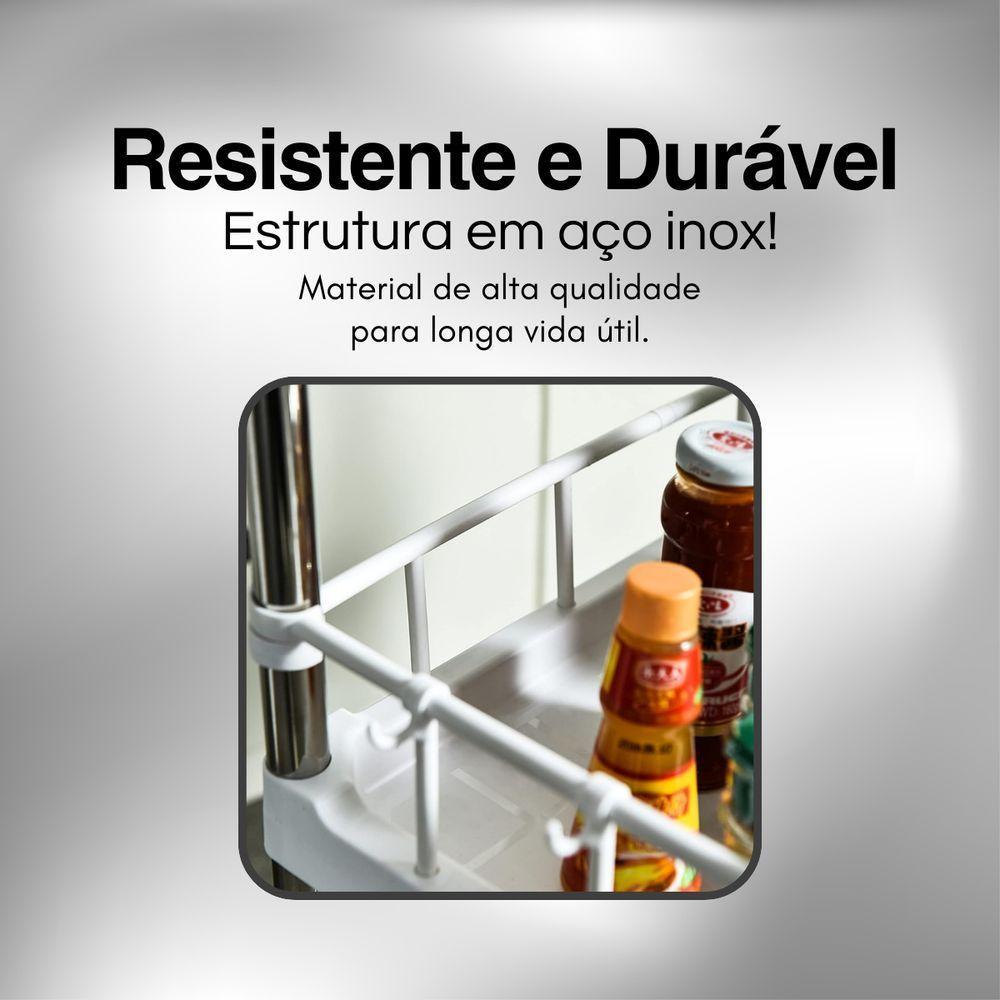 Prateleira Multiuso 4 Andares Com 2 Gavetas Branca - 3