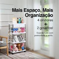 Prateleira Multiuso 4 Andares Com 2 Gavetas Branca