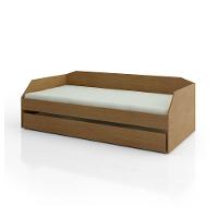 Sofá Cama Solteiro Duo Com Cama Auxiliar Em Mdf Reforçado 15mm Amendoa Com 2 Colchões - 6