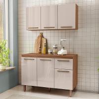 Armario De Cozinha Pop 120 Cm Com 6 Portas E 1 Gaveta Freijo/baunilha/freijo - 1
