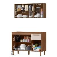 Armario De Cozinha Pop 120 Cm Com 6 Portas E 1 Gaveta Freijo/baunilha/freijo - 3