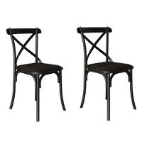 Kit 2 Cadeiras Katrina Premium Assento Corano Preto Aço Preto - 1