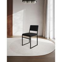 Kit 2 Cadeiras Jantar Industrial Assento Estofado Veludo Preto Isa - 2