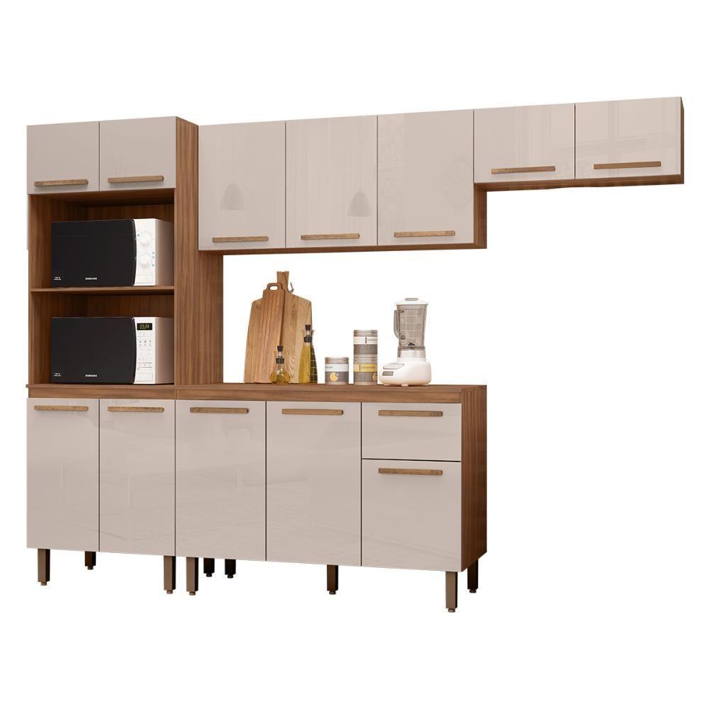 Armario De Cozinha Pop 2 Fornos Com 12 Portas E 1 Gaveta Freijo/baunilha/freijo - 2