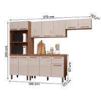 Armario De Cozinha Pop 2 Fornos Com 12 Portas E 1 Gaveta Freijo/baunilha/freijo - 4