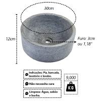 Cuba Bojo Pedra Sabão Sobrepor Pia Lavabo Lavatório 30x12cm - 2