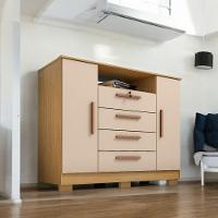 Cômoda London 2 Portas E 4 Gavetas Carvalho Off White - 1