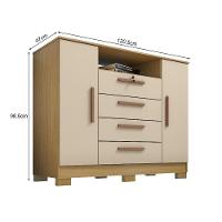 Cômoda London 2 Portas E 4 Gavetas Carvalho Off White - 4