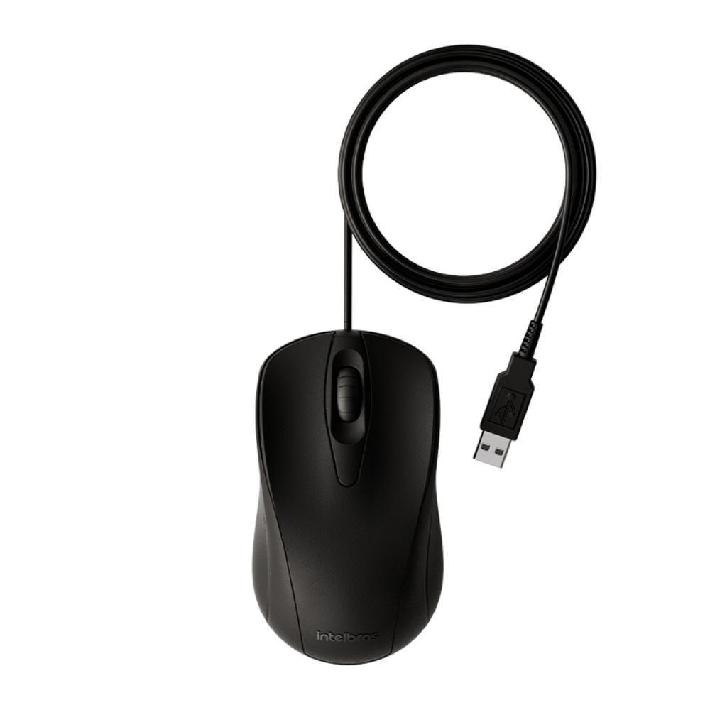 Mouse Intelbras Mci10 Com Fio Preto - 1