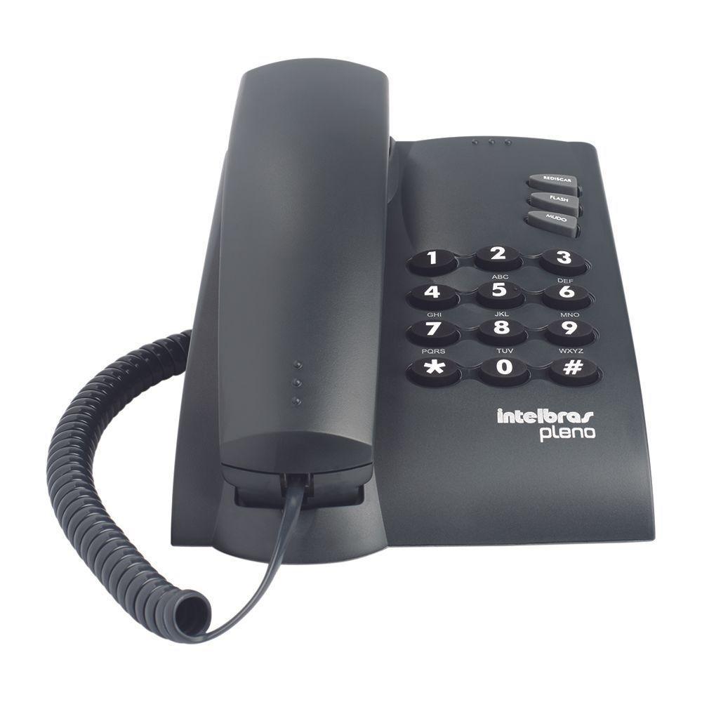 Telefone Intelbras Pleno Preto Com Chave Com Fio 4080057 - 3