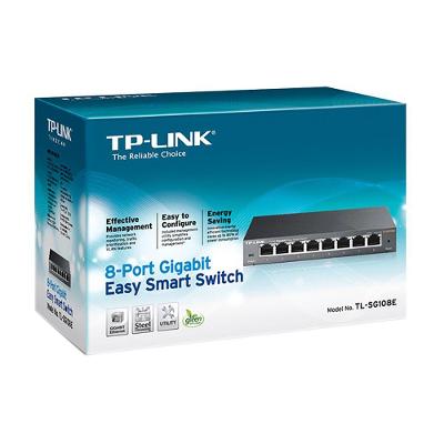 Switch 8 Portas Tp-link Tl-sg108e Gigabit 10- 100- 1000 Mbps