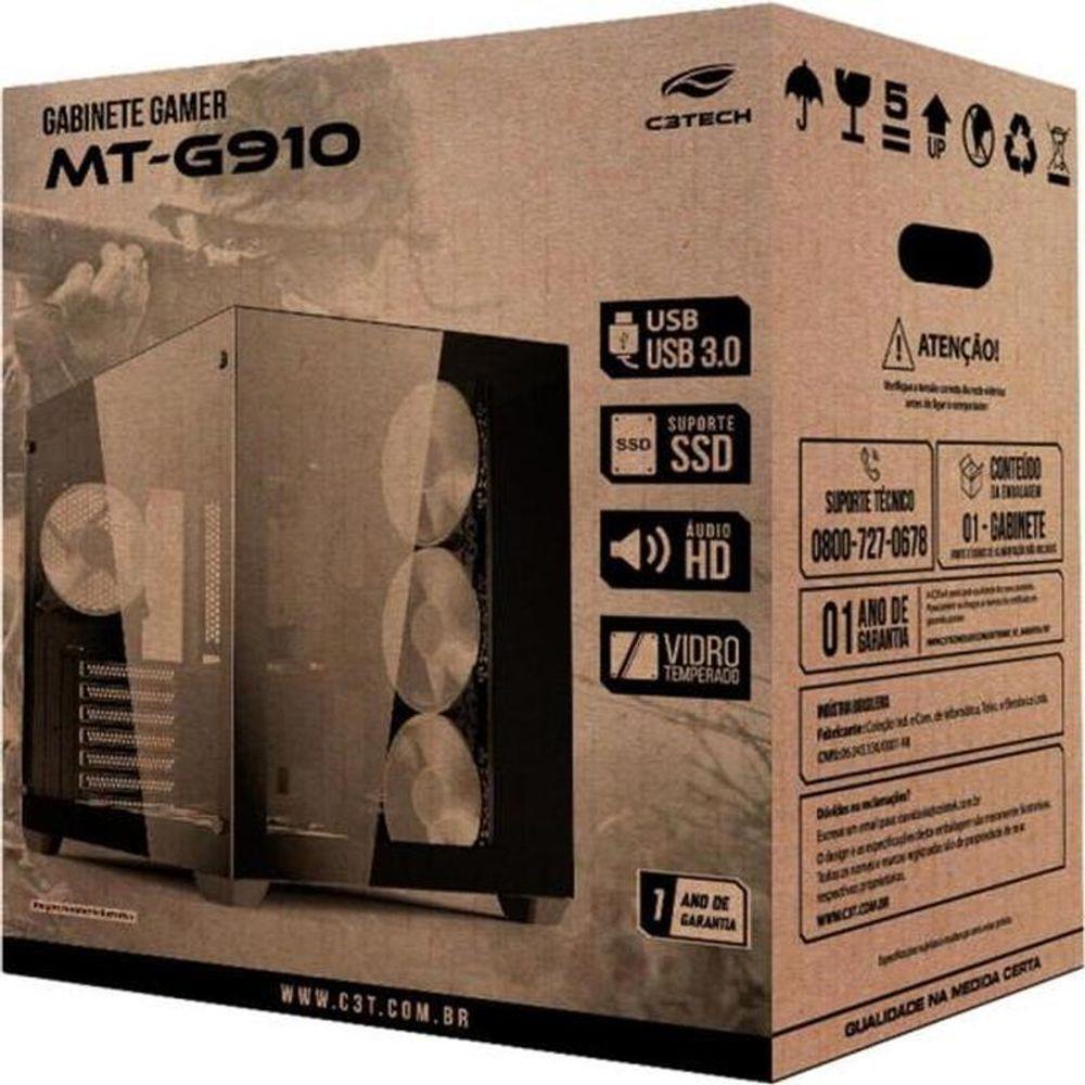 Gabinete Gamer C3tech Aquarius Mt-g910 Sem Fans Branco - 4