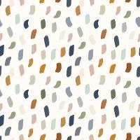 Papel De Parede Revoada Mini Pinceladas Mostarda, Marinho, Bege E Cinza 4421 - 1