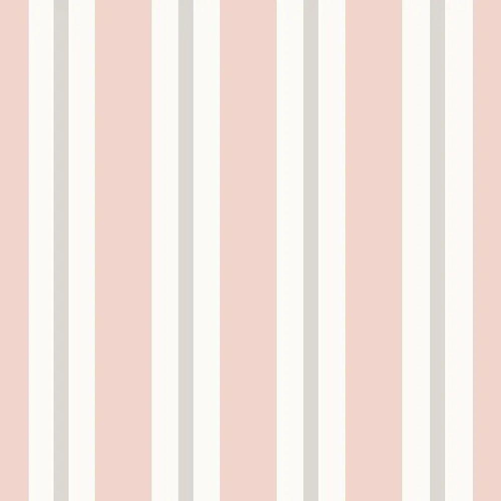 Papel De Parede Revoada Listrado Rosa E Cinza 4459 - 1