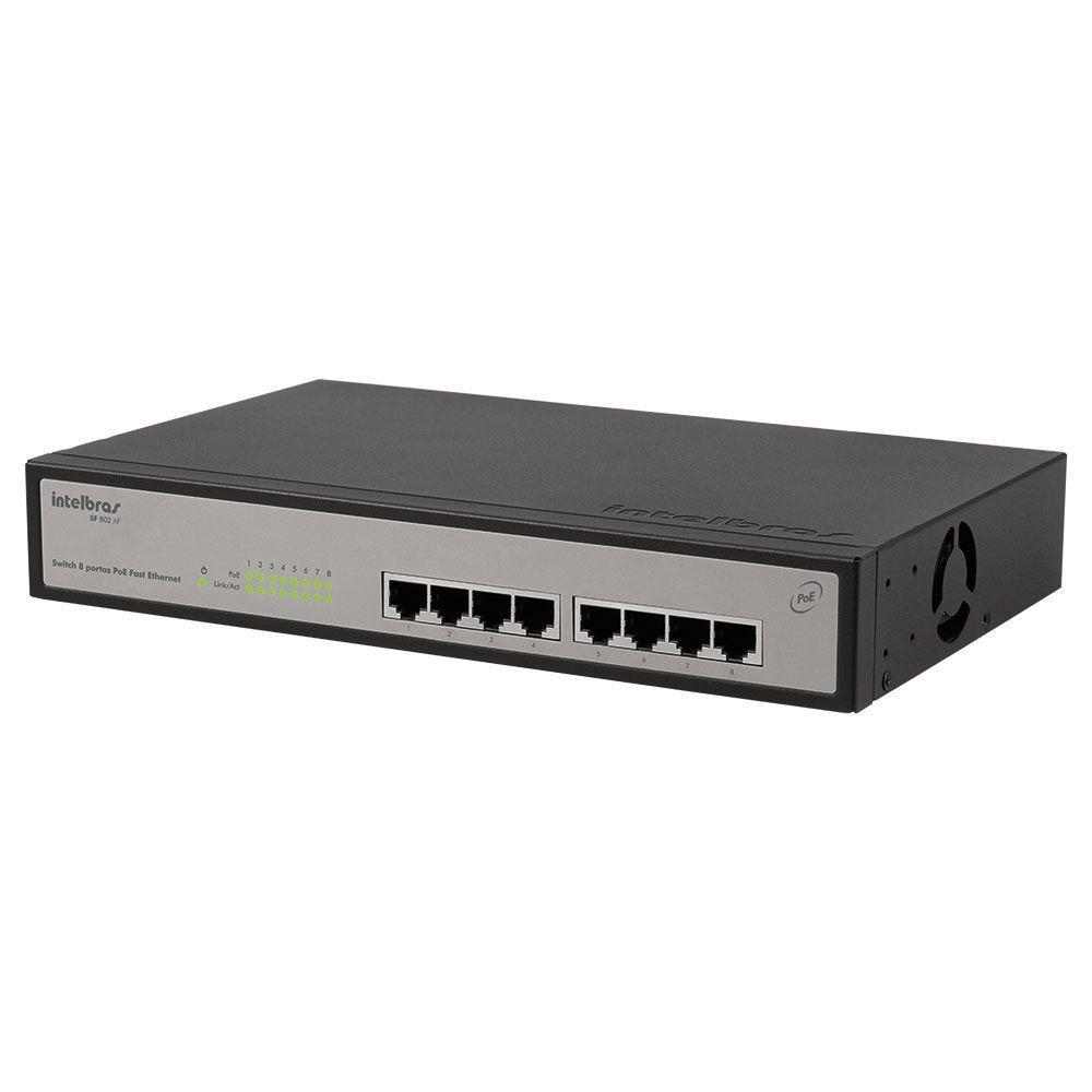 Switch 08 Portas Intelbras Sf802af 10-100 Mbps Poe Ativo - 2