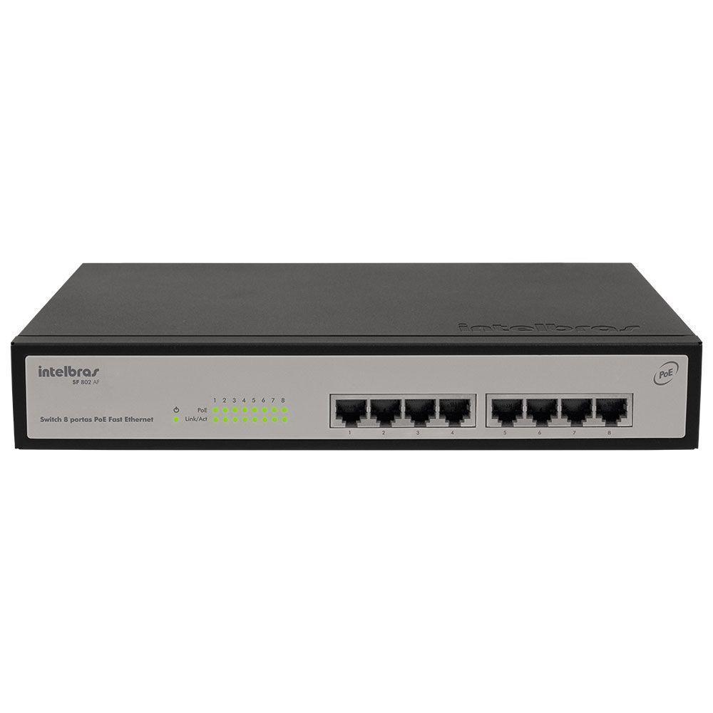 Switch 08 Portas Intelbras Sf802af 10-100 Mbps Poe Ativo - 3