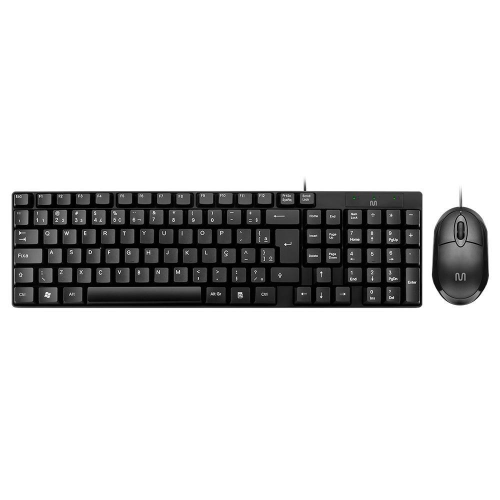 Teclado E Mouse Com Fio Usb Cabo De 120cm 1200dpi Teclas - 1