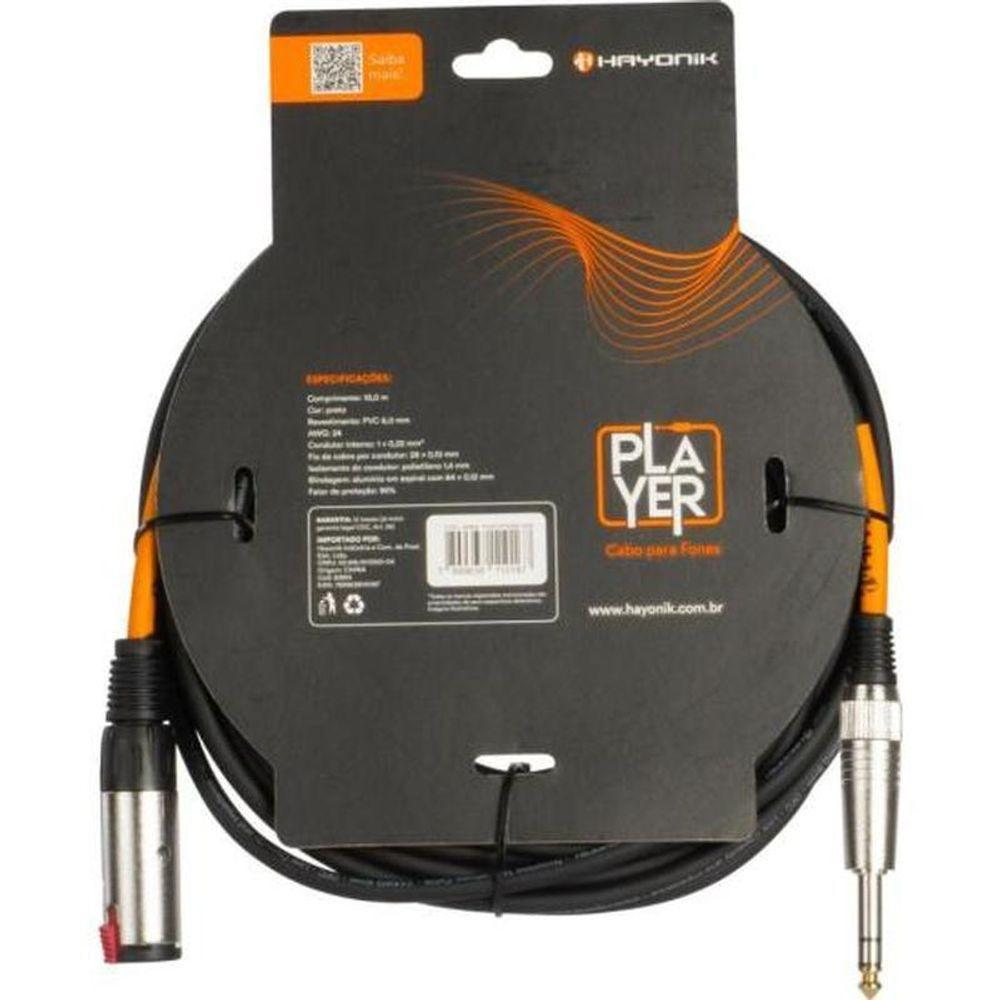 Cabo Extensor Player P10 (f) X P10 (m) 10m Preto Hayonik - 2